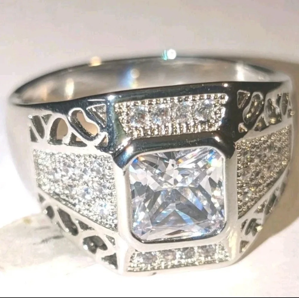 4 Ct Shiny Classic Men's Lab Created Diamond 925 Silver Wedding Band Ring Sz 12